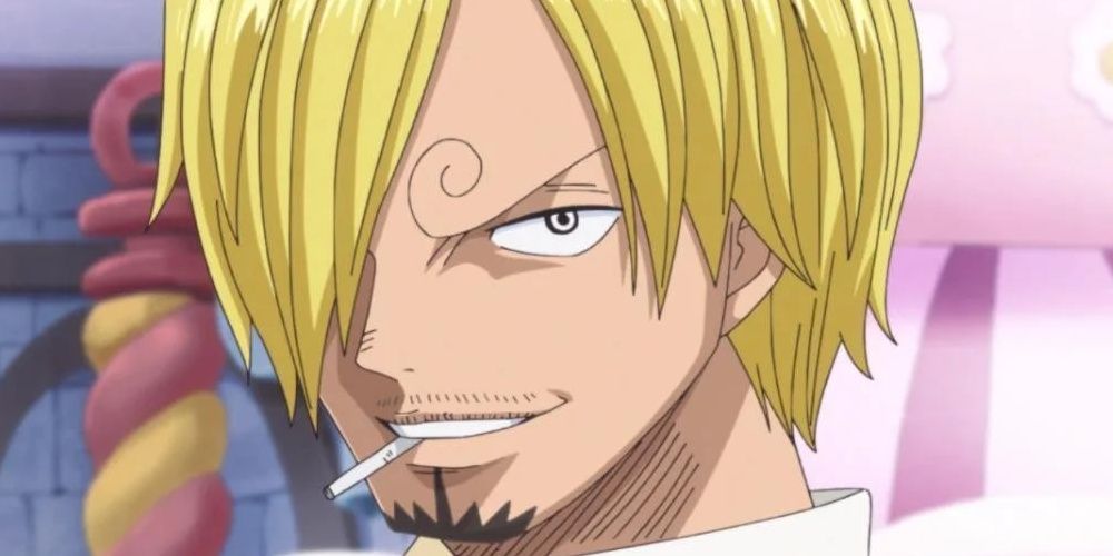 Sanji smoking in the One Piece anime
