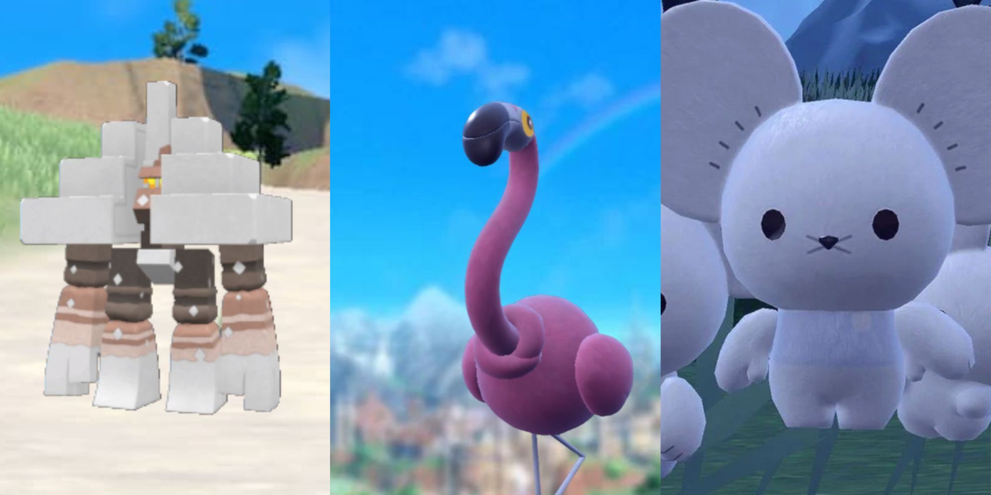 Most Underrated Pokemon: Garganacl, Flamigo, and Maushold ready for battle.