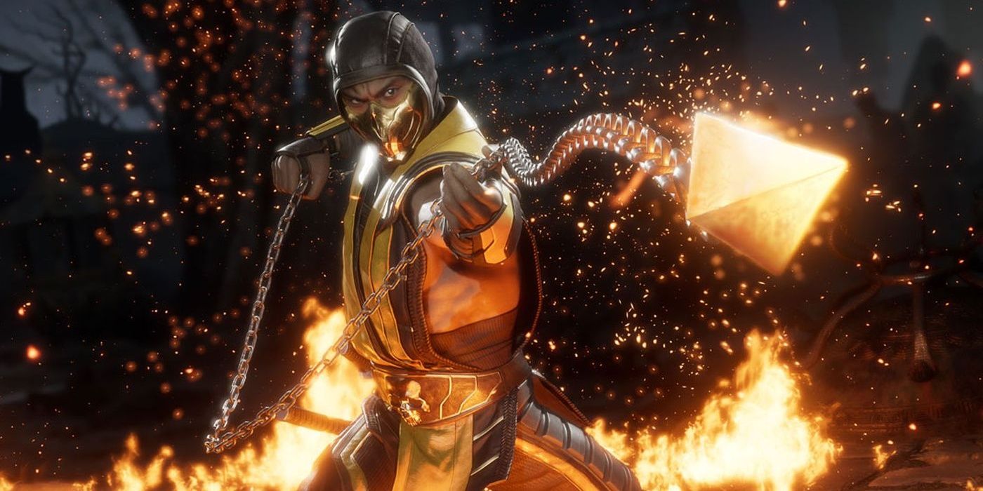 Scorpion using his kunai in Mortal Kombat 11