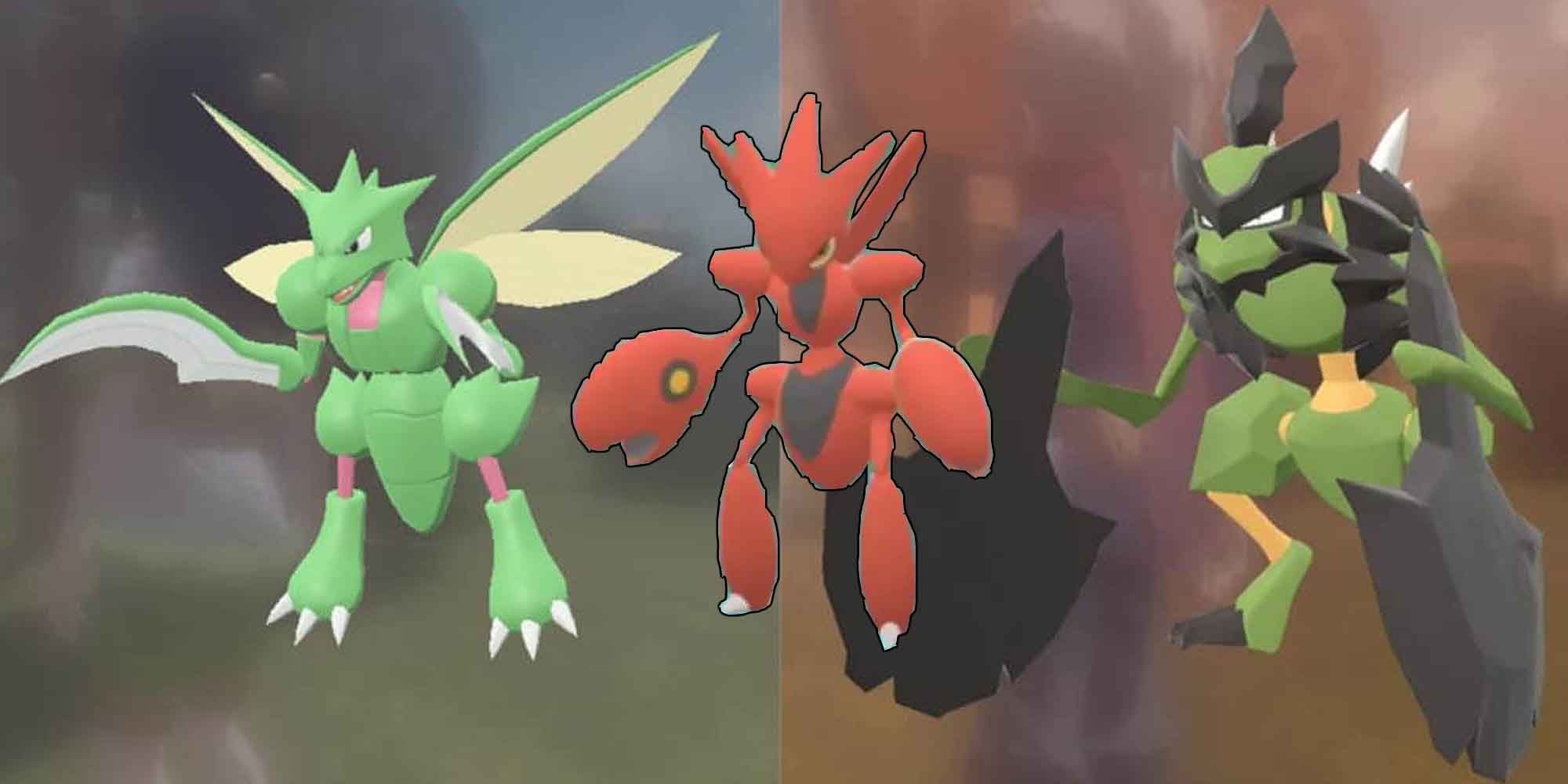 Scyther, Scizor, and Kleavor in the Pokemon series