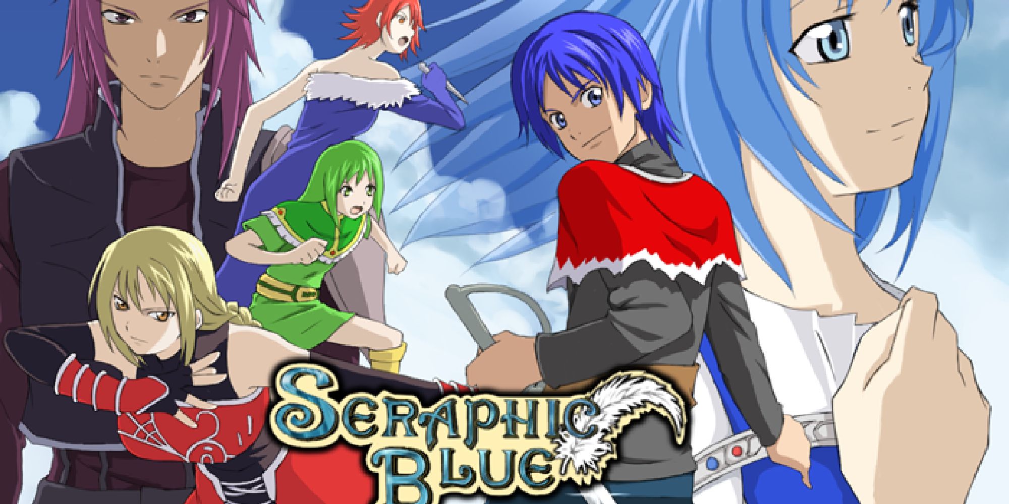 Seraphic Blue characters on title screen