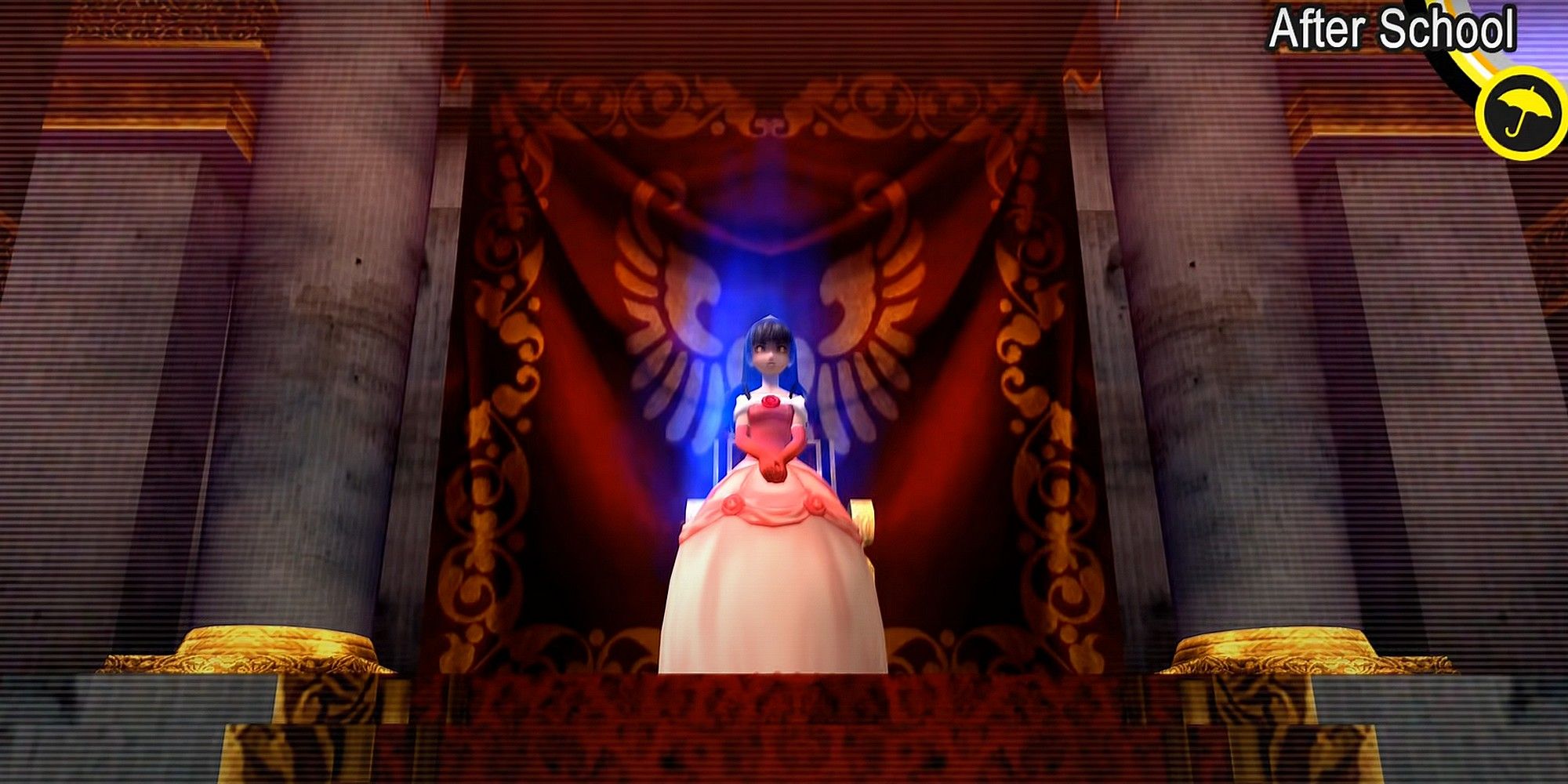 shadow yukiko on her throne at the end of yukiko's castle in persona 4 golden