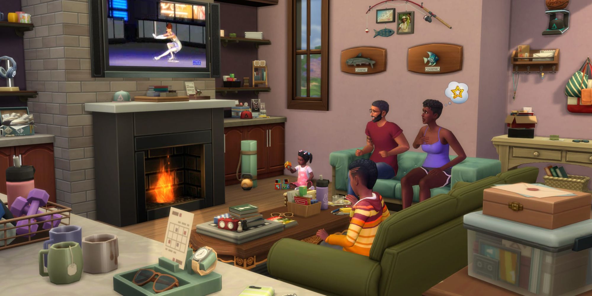 Sims 4 alltägliche Unordnung im Wohnzimmer
