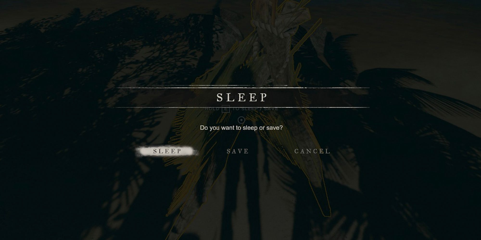 sleep and save menu in stranded deep