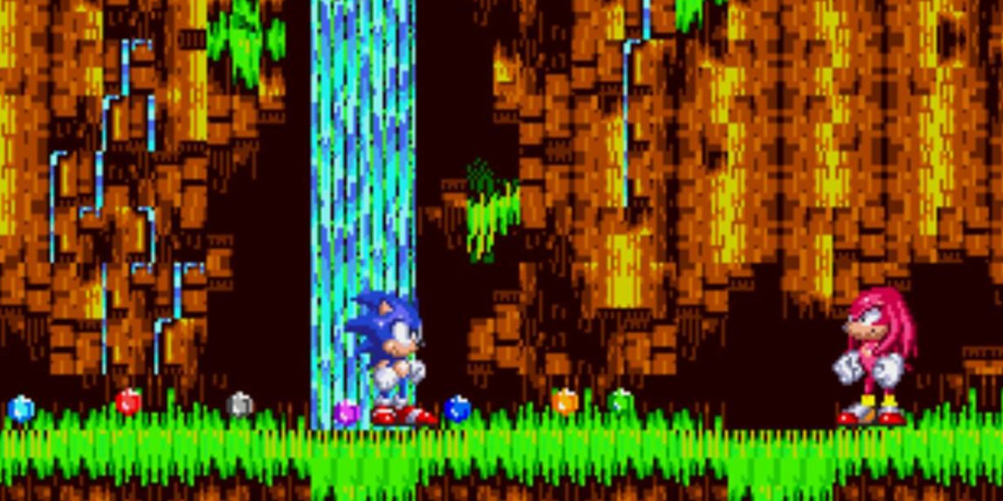 Sonic and Knuckles' first encounter in Sonic The Hedgehog 3