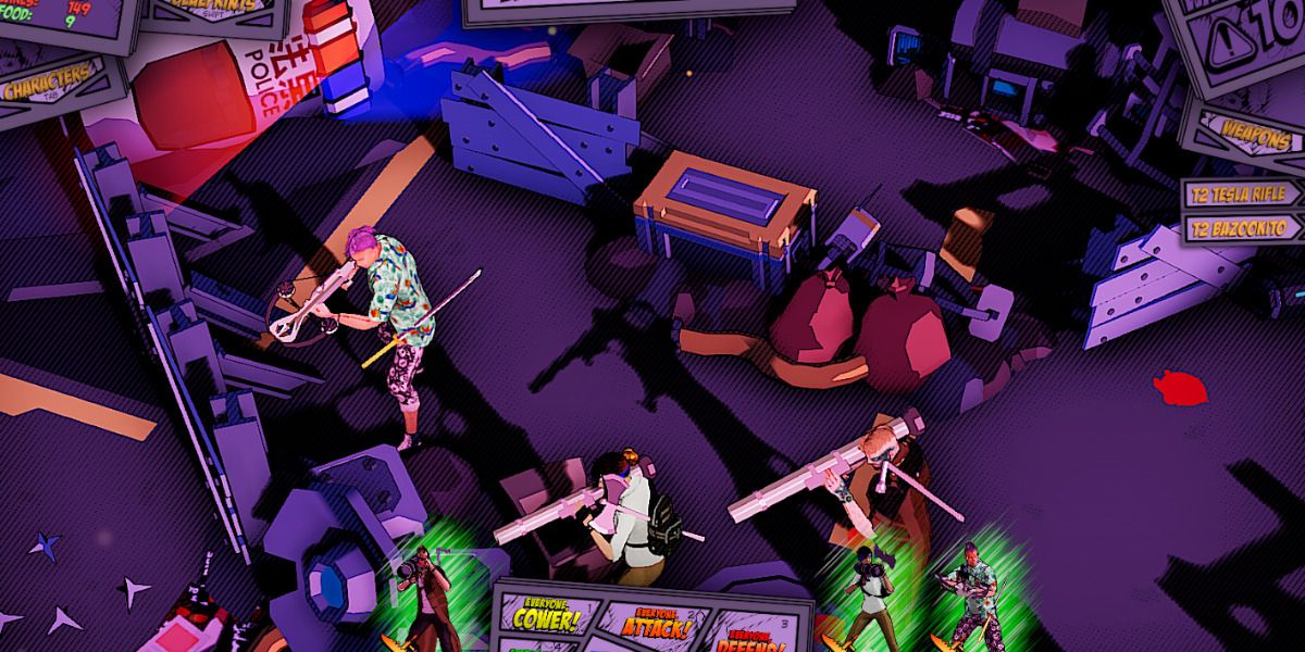Space Raiders In Space Crossbow Battle Scene With Characters