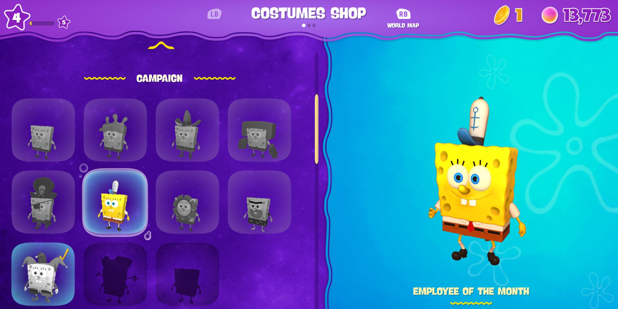 How To Change Outfits In SpongeBob SquarePants: The Cosmic Shake