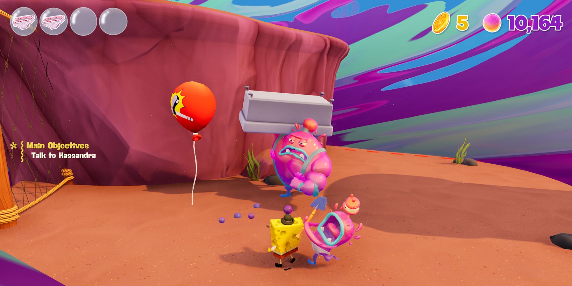 SpongeBob Cosmic Shake Screenshot Of Fight With Jelly Enemies
