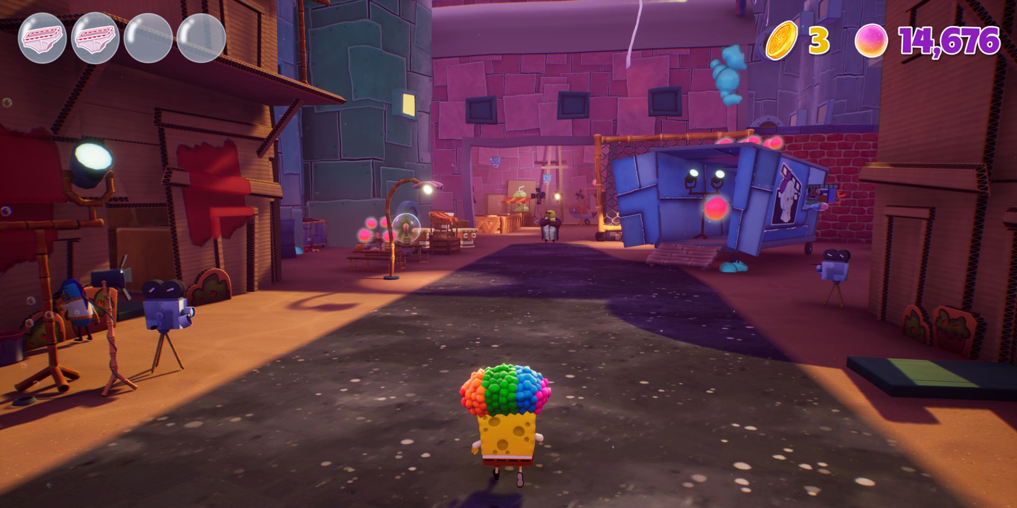 SpongeBob Cosmic Shake Screenshot Of Paparazzi Street