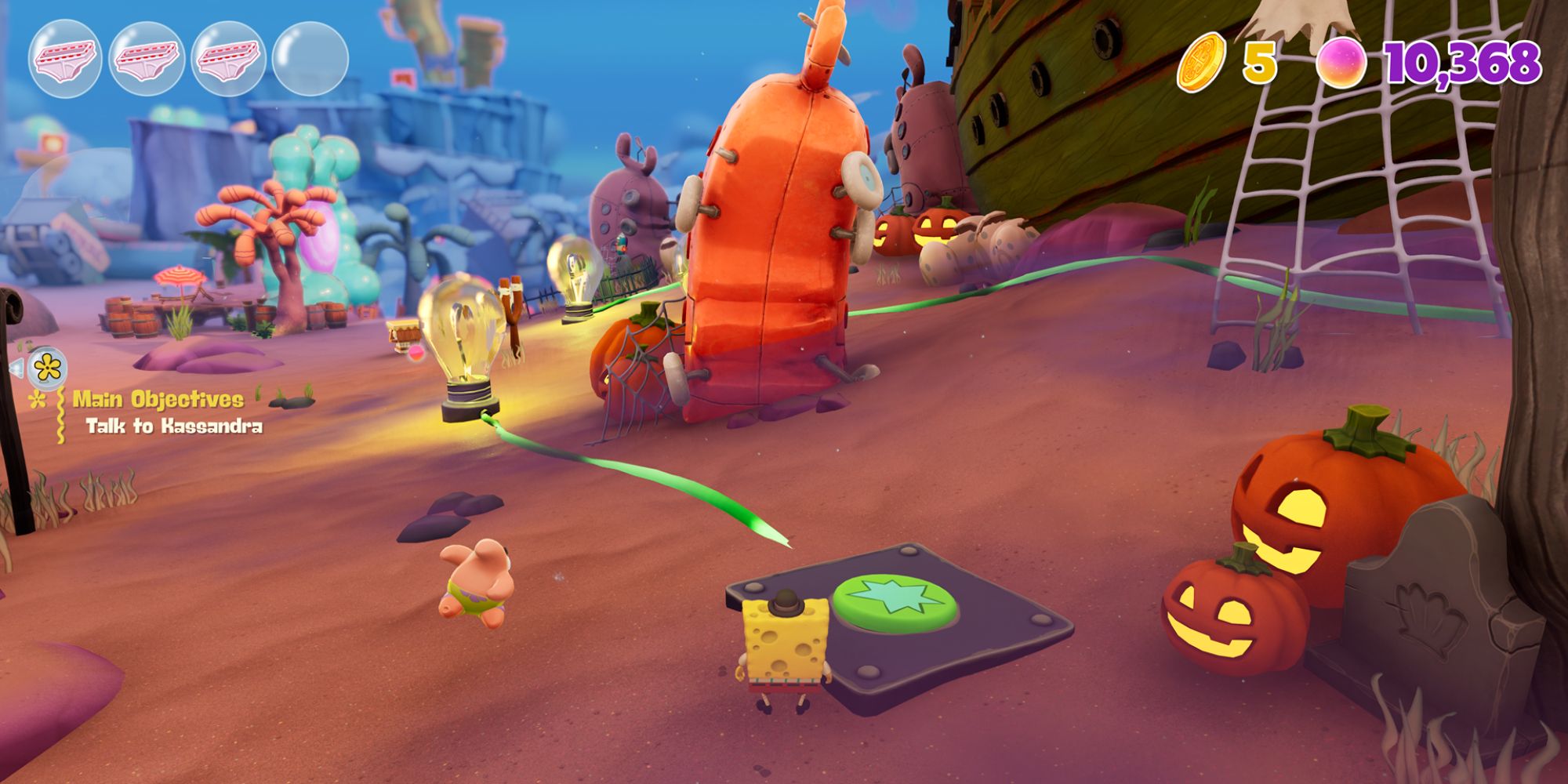 SpongeBob Cosmic Shake Screenshot Of SpongeBob At Button Connected To Light