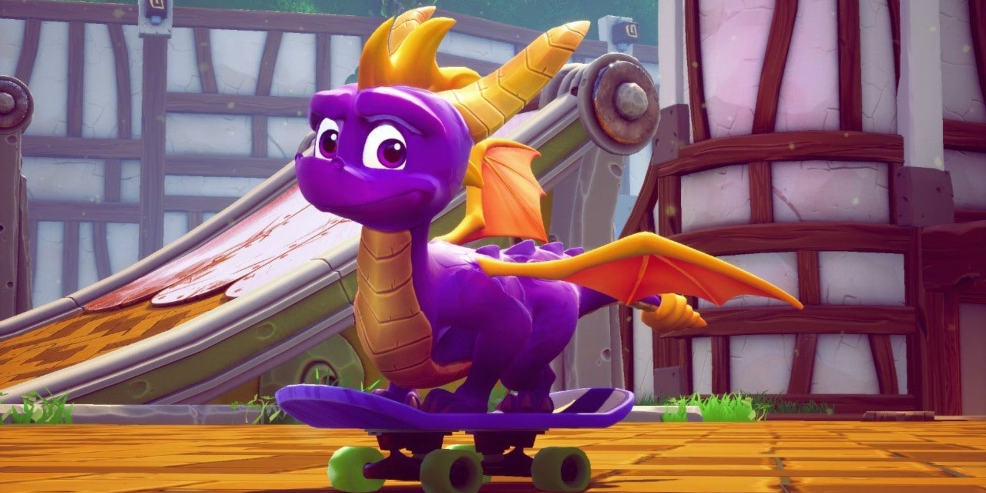 Spyro skateboards in the year of the dragon.