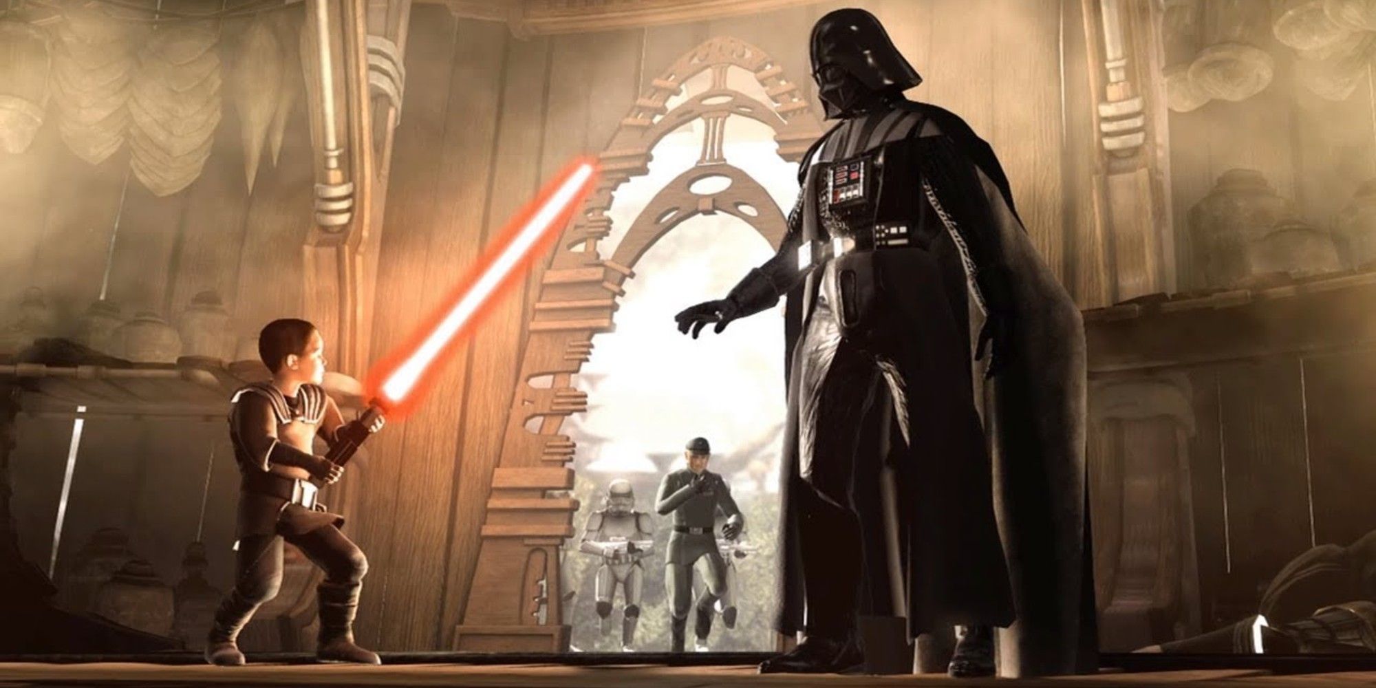 Star Wars The Force Unleashed - Young Starkiller and Darth Vader