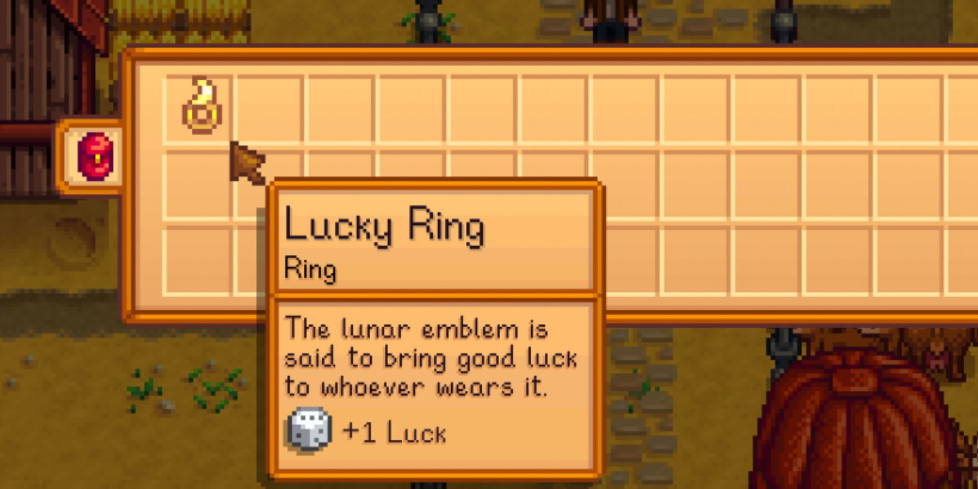 Lucky ring in Stardew Valley menu interface