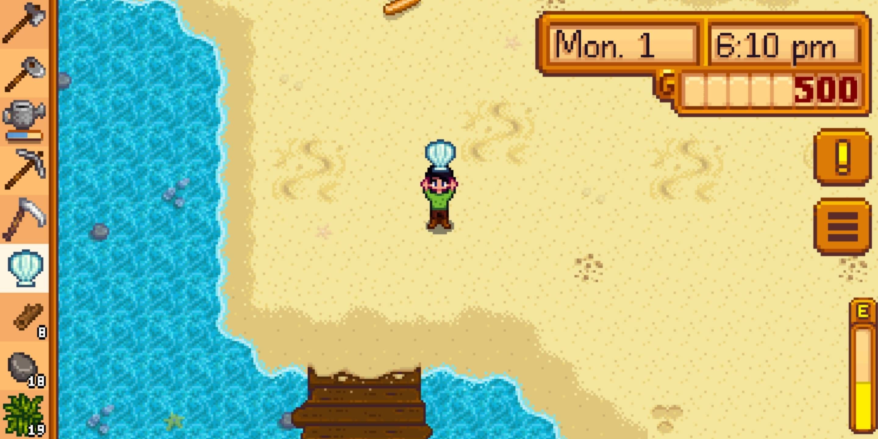 Stardew Valley I found a shell near water on the beach