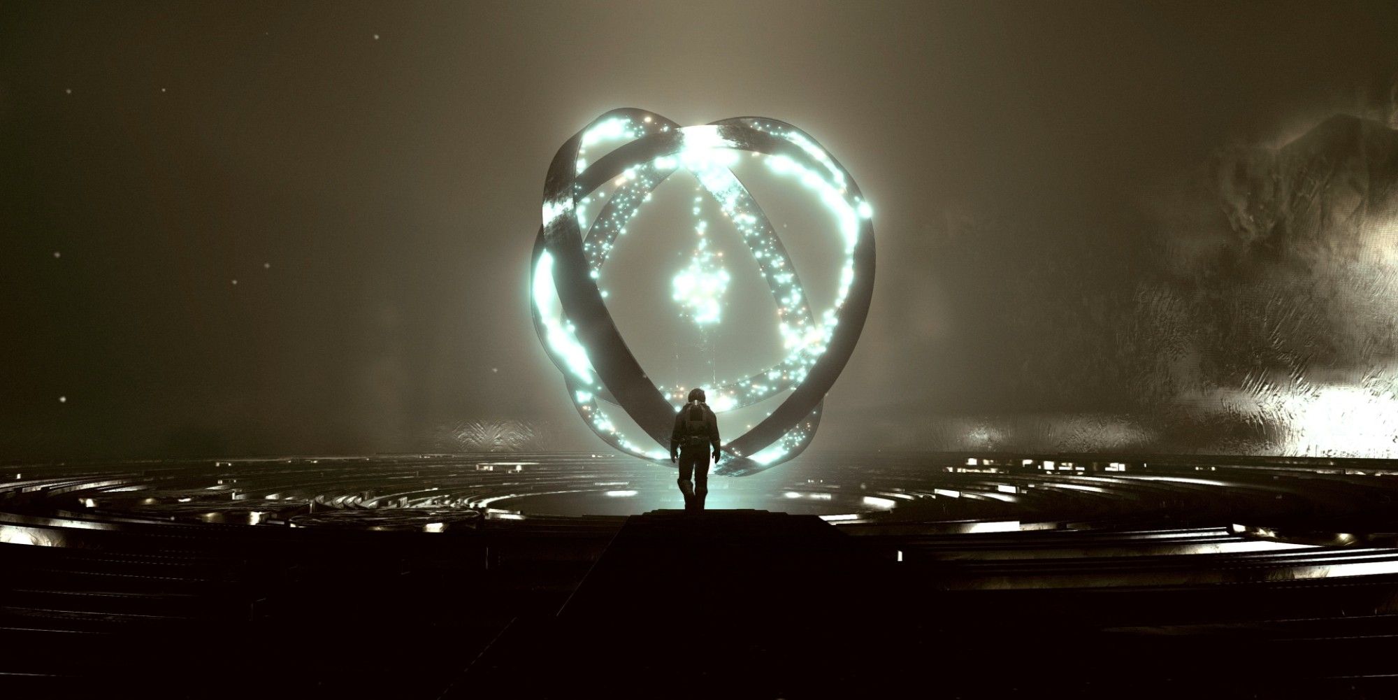 Starfield astronaut stepping into the orb