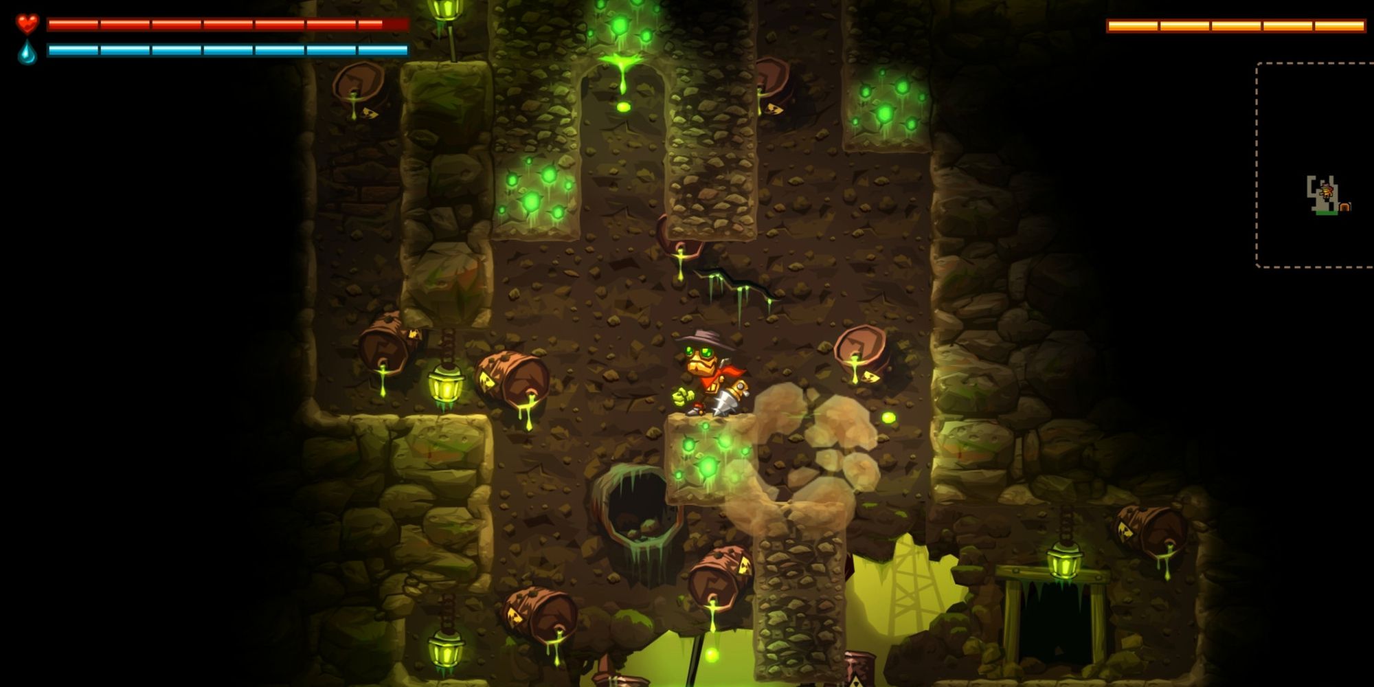 Steamworld Dig Rusty In A Toxic Area