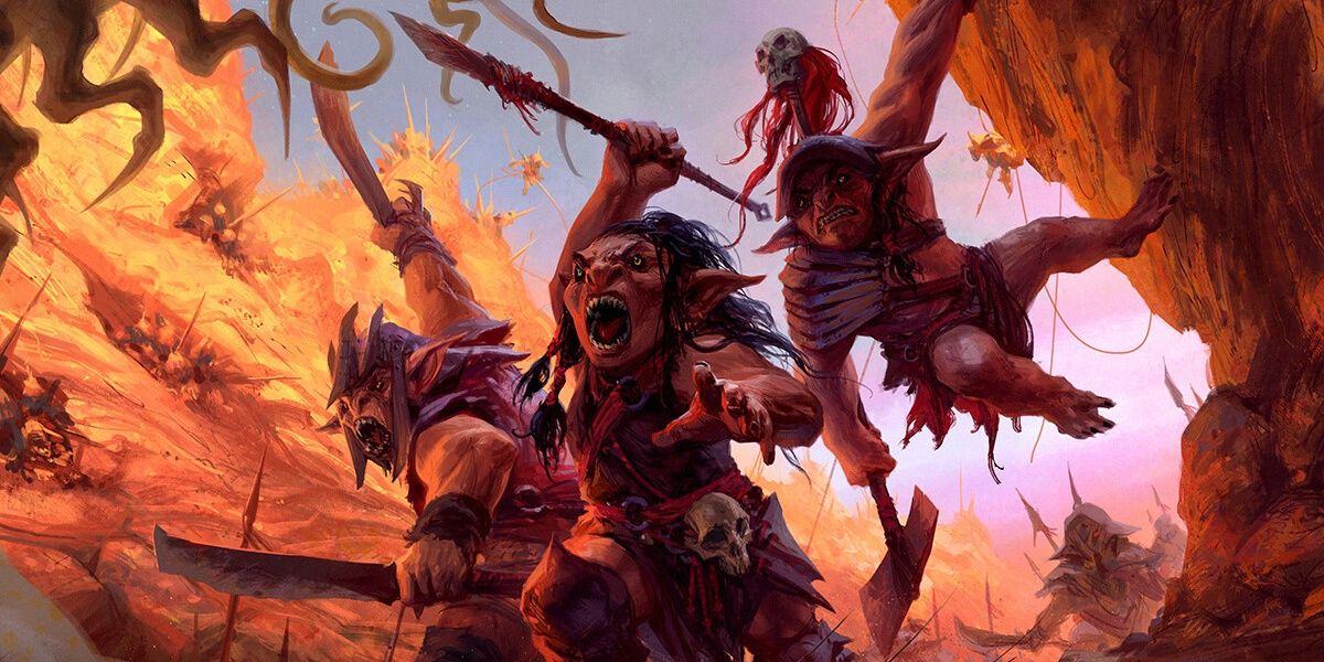 Dungeons & Dragons: In Swarming Goblins von Andrew Mar greifen Goblins aus einer Schlucht an