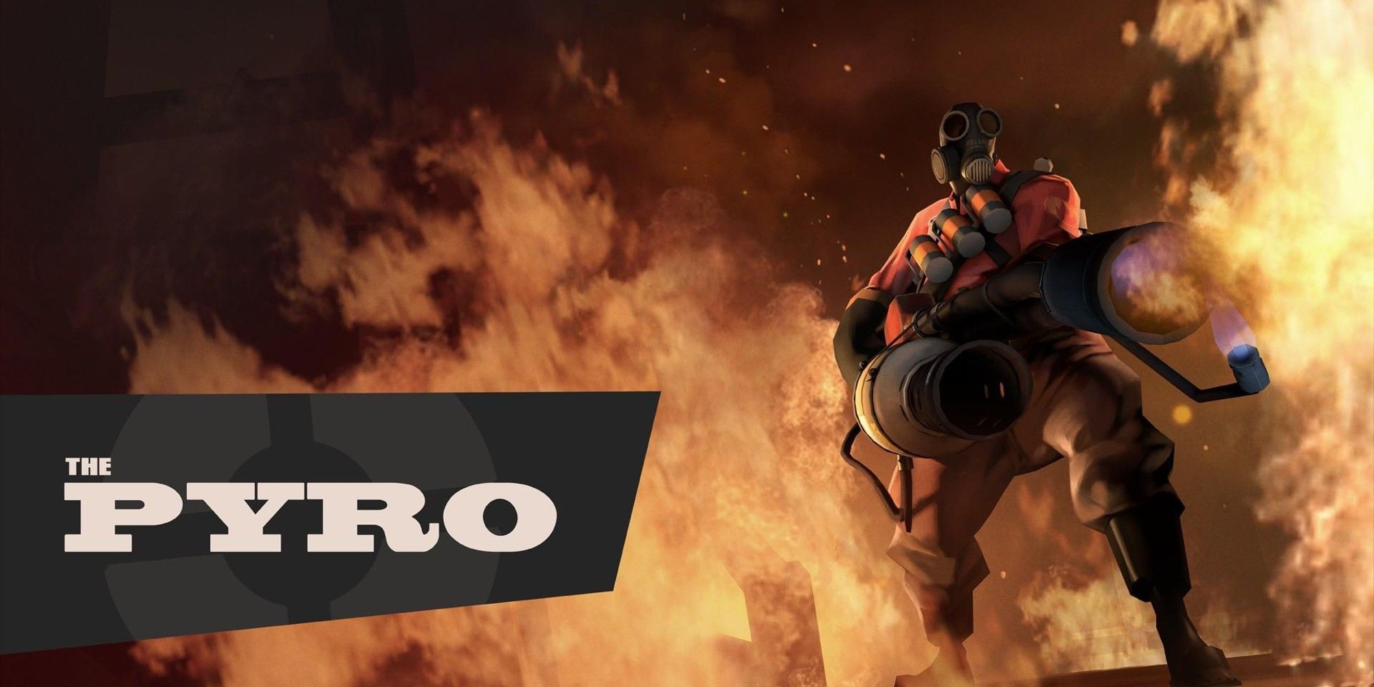 Team Fortress 2 - The Pyro weilding their flamethrower