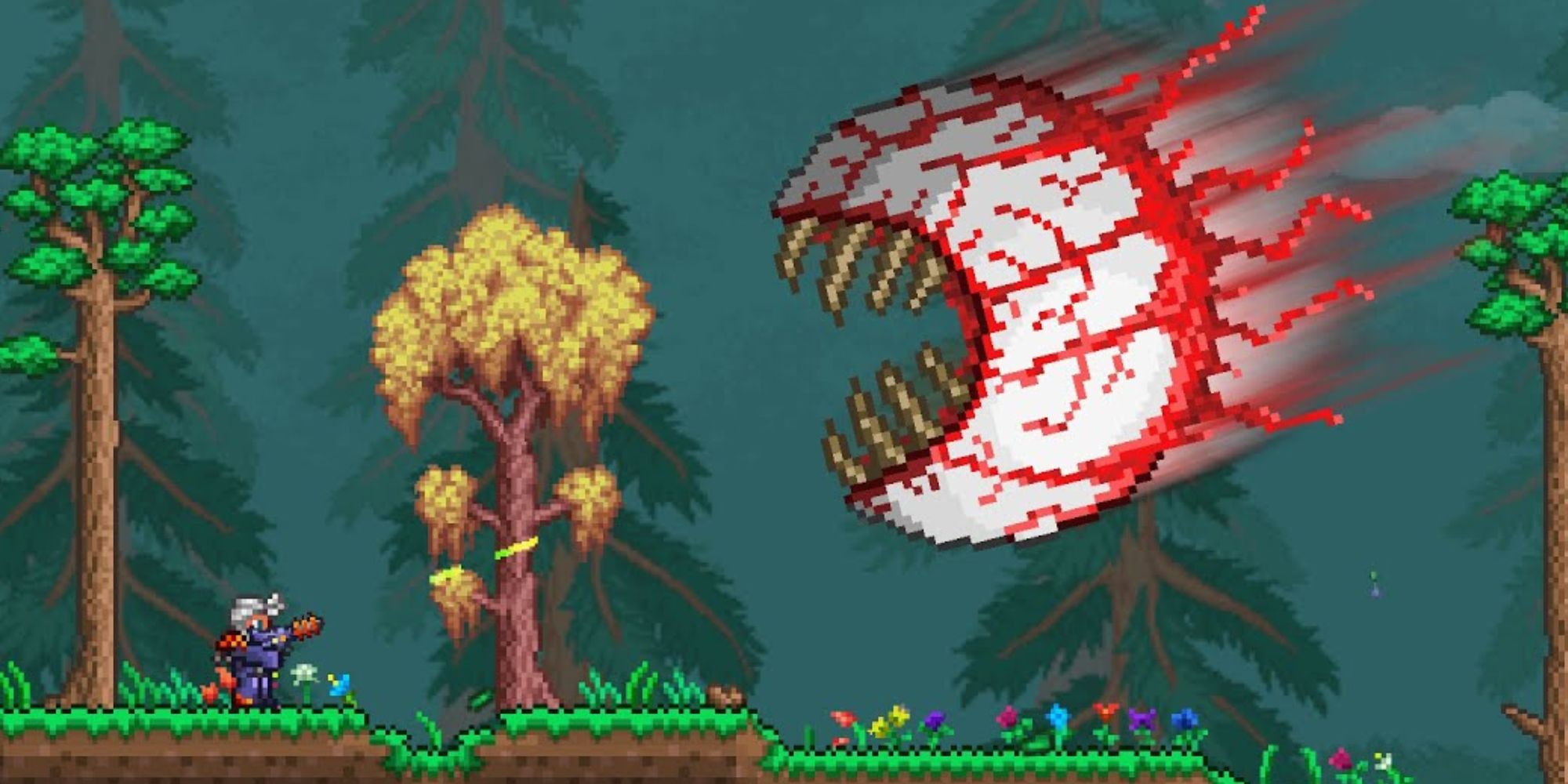 Terraria Boss Fight with Eye of Cthulhu