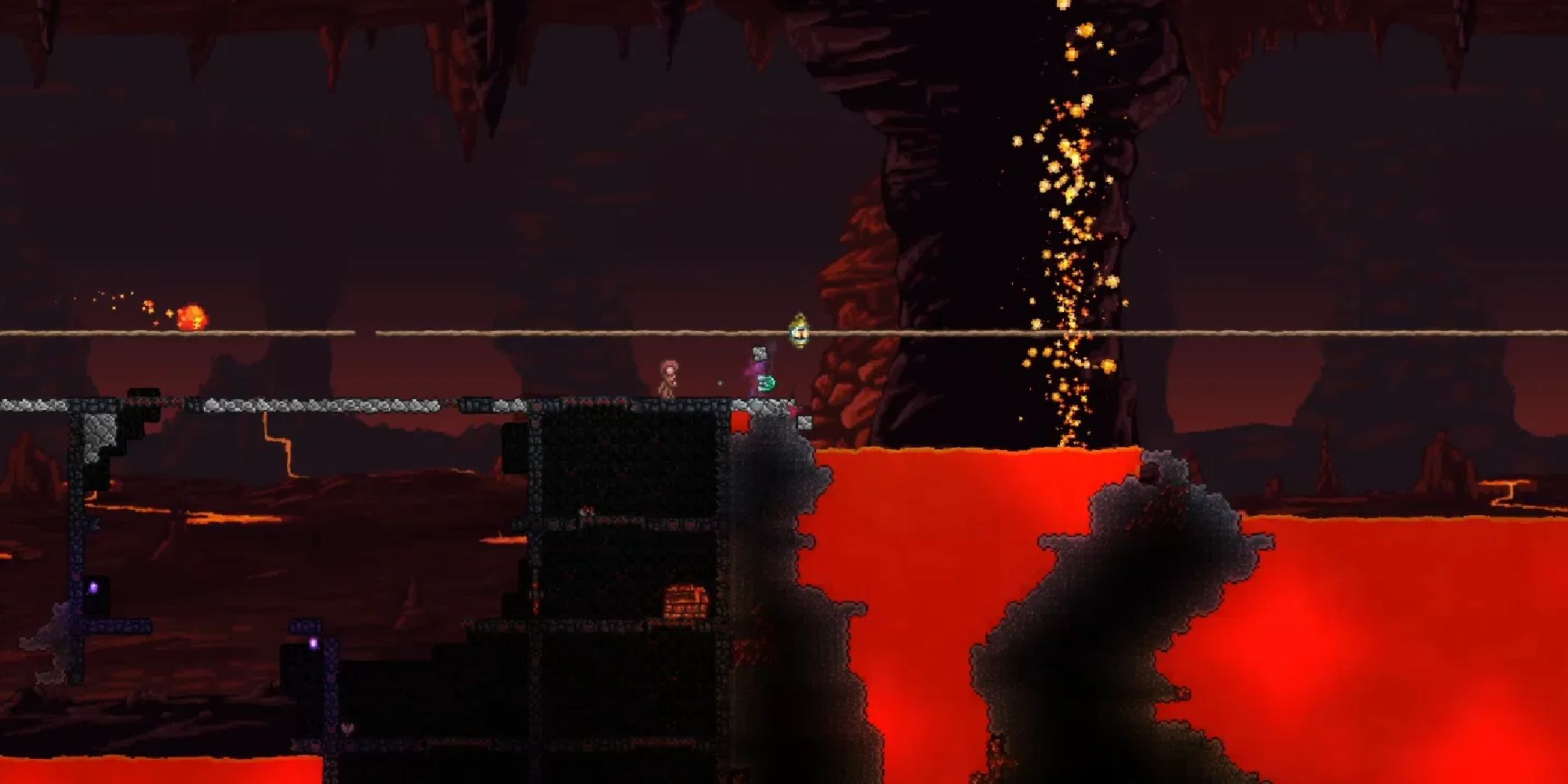 terraria hellbridge made out of platform blocks