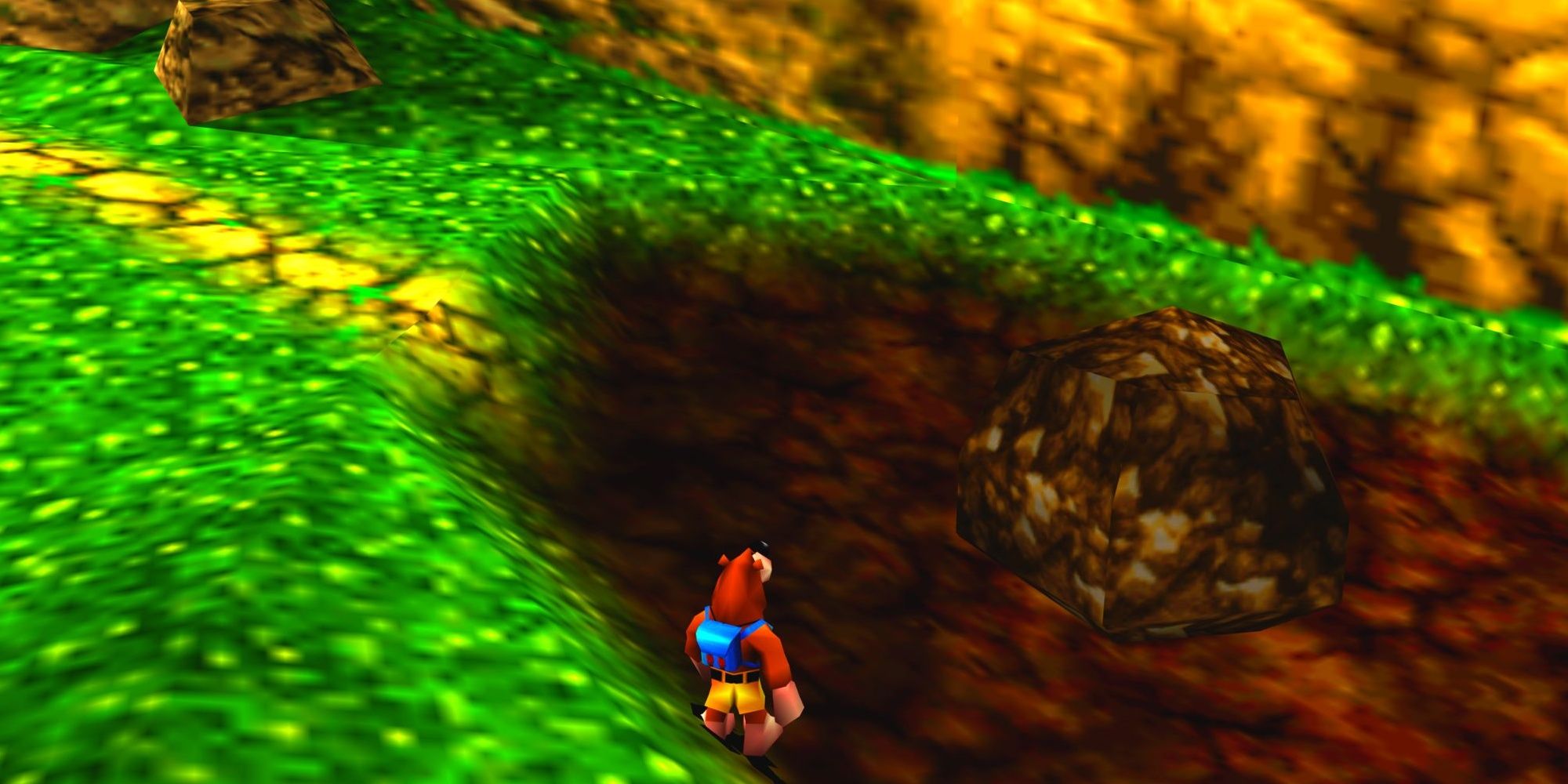 The boulder in Banjo-Tooie that contains Banjo's pet goldfish.