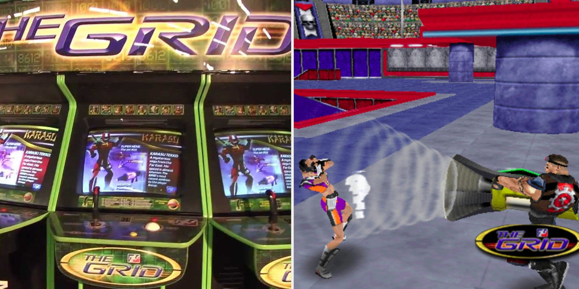 The Grid - arcade machine and gameplay