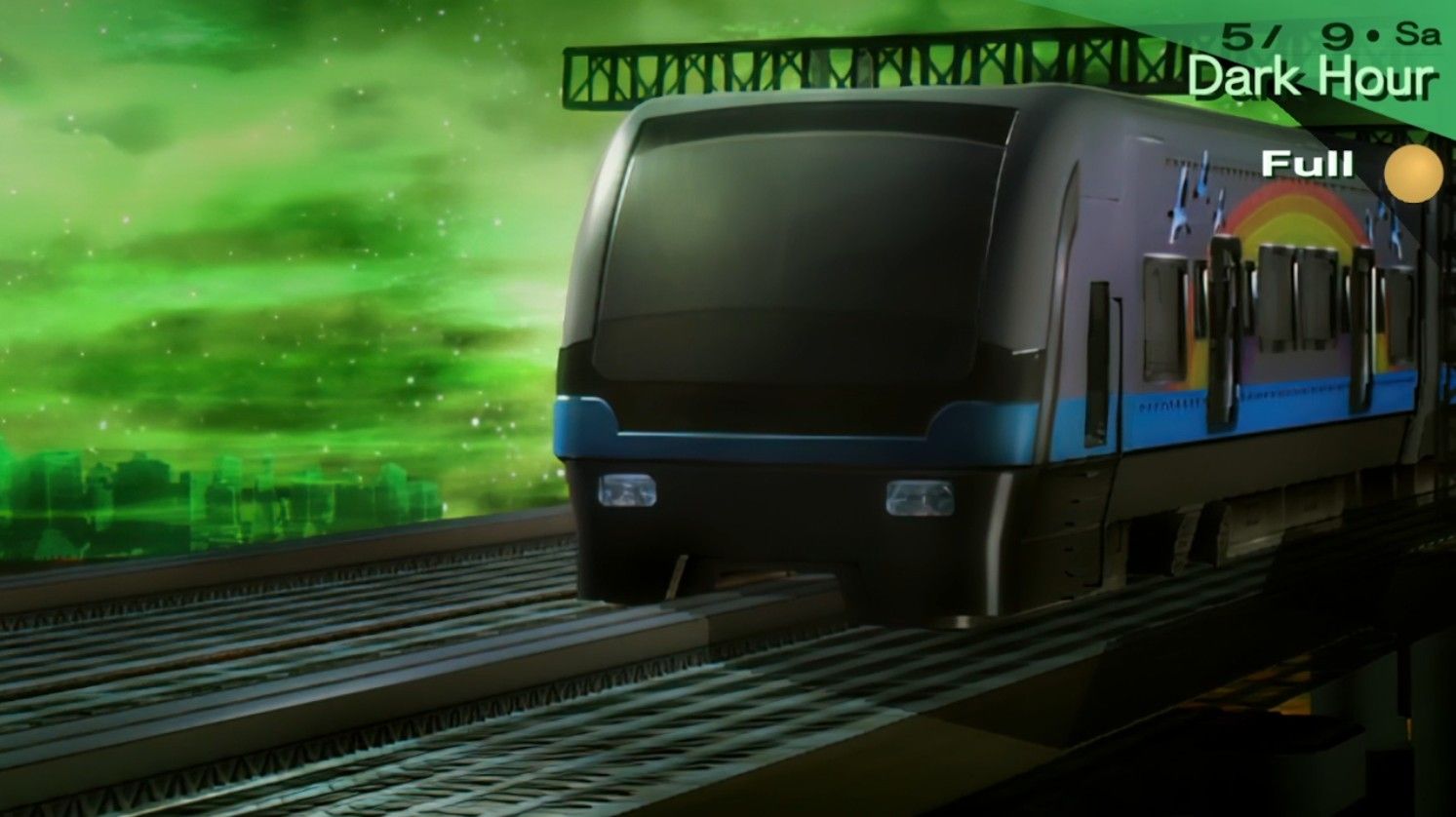 the iwatodai monorail on the first full moon in persona 3 portable