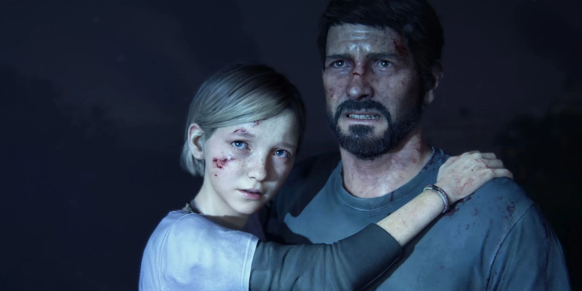 Joel and Sarah in The Last of Us Part 1's introduction 