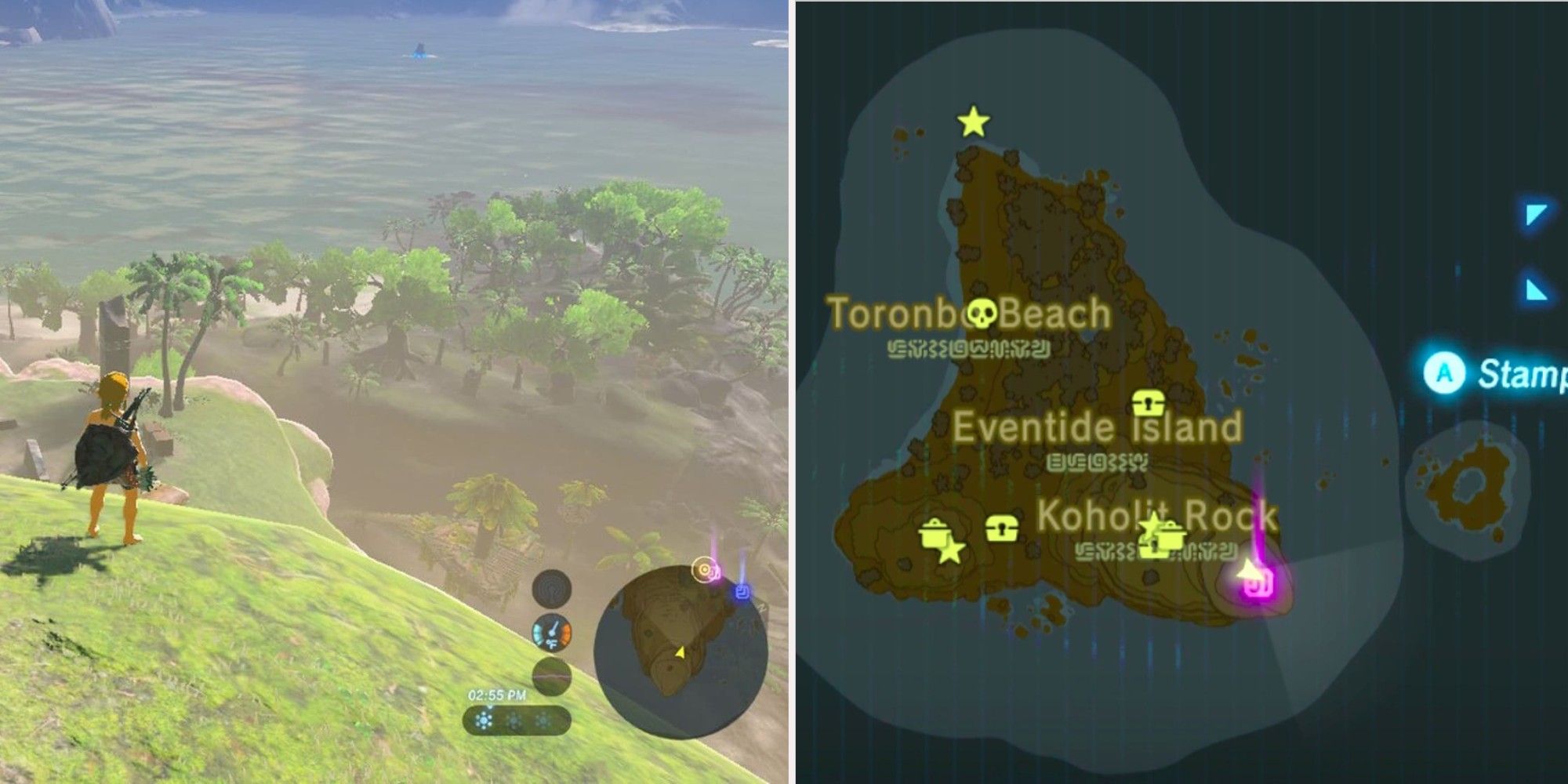 The Legend of Zelda Breath of The Wild - Eventide Island gameplay and map