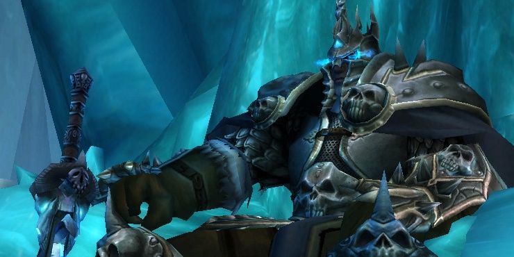 Lich King Fantasy Character with Crown Frost Throne