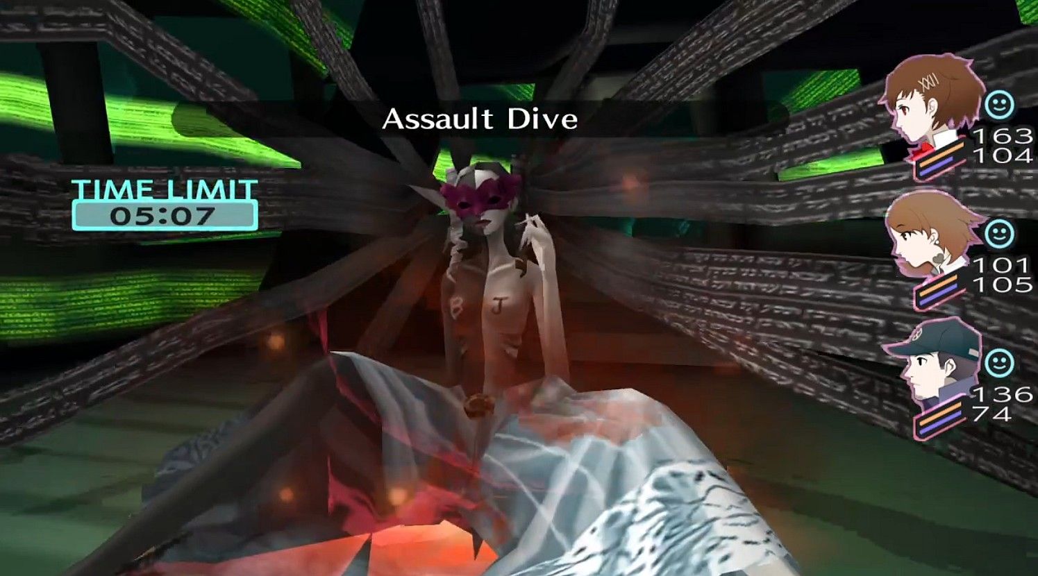 the priestess guardian using assault drive in persona 3 portable
