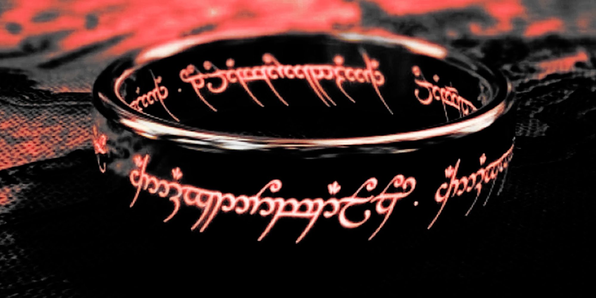 An edited image of the One Ring from The Lord of the Rings so it is red and black