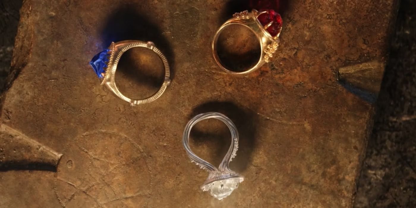 The three Elven rings from The Rings Of Power