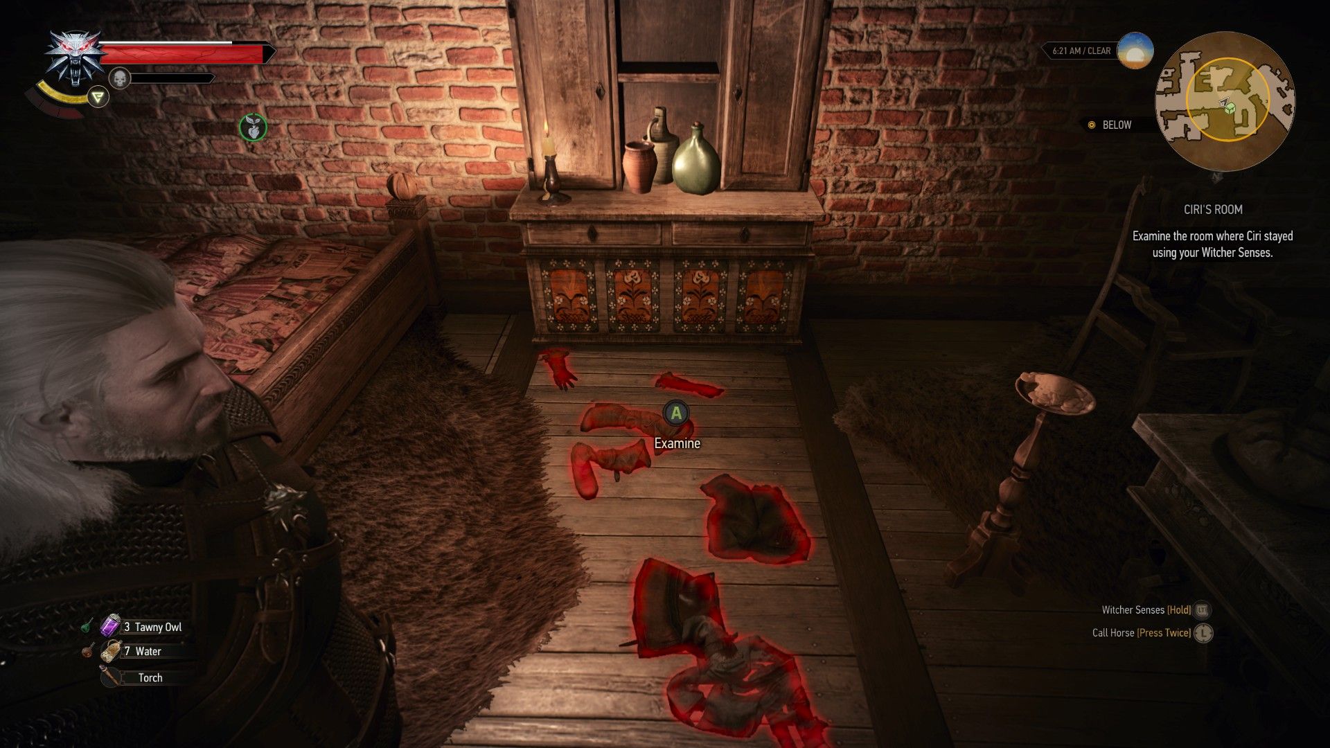 Скриншот игры, показывающий комплект одежды, выделенный красным.