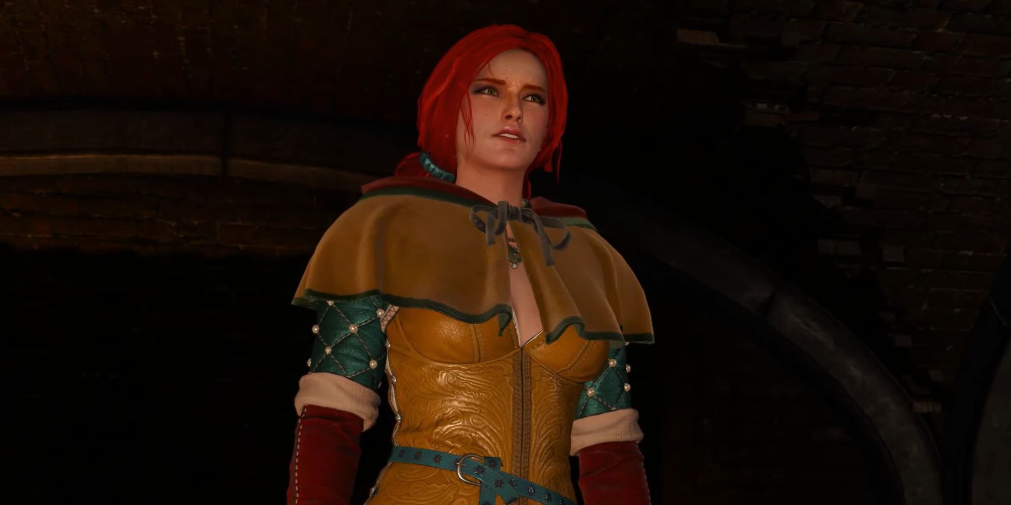 Triss giving an impassioned speech in a sewer in The Witcher 3