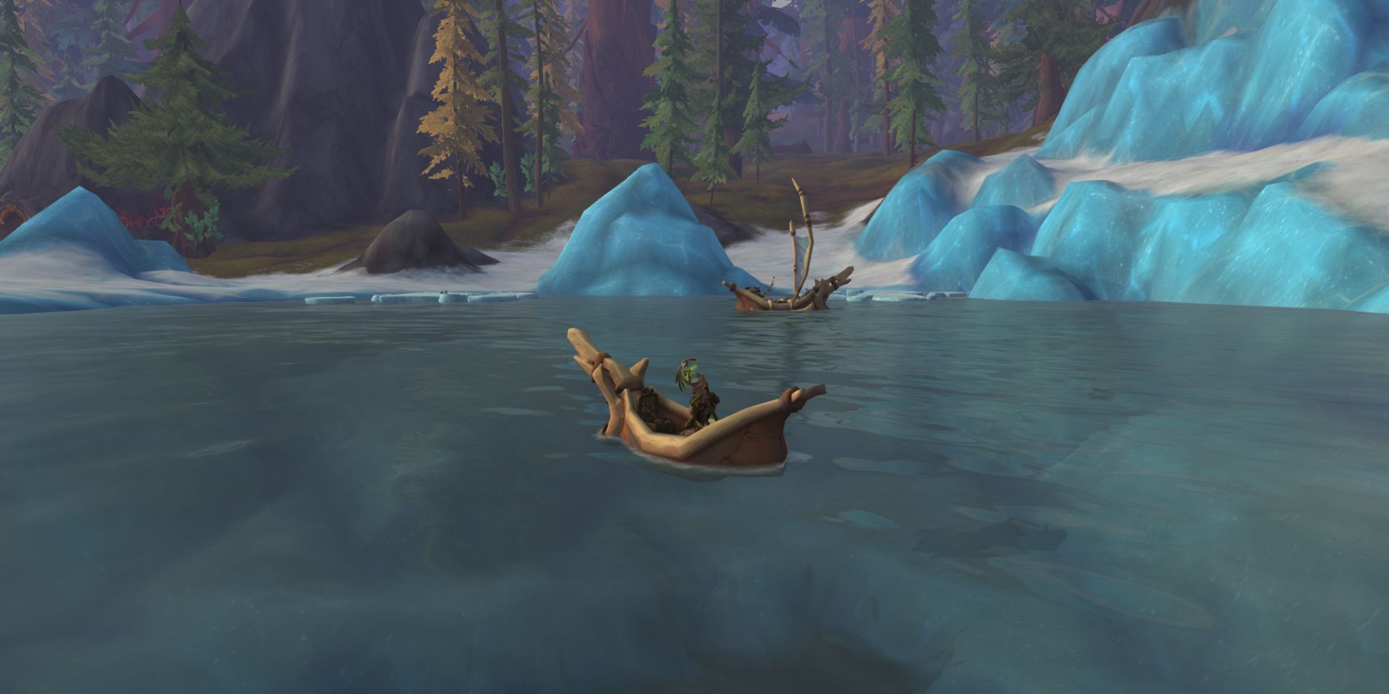 Tuskarr Dinghy floating in the middle of water in the Azure Span
