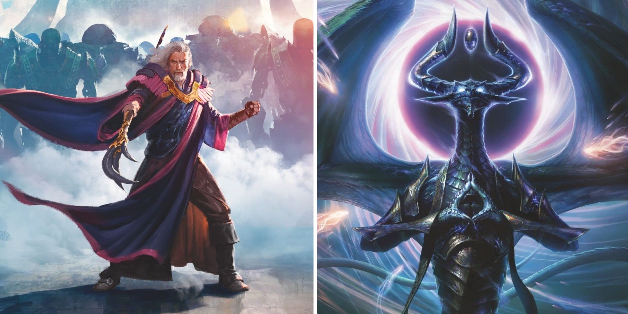 Urza and Nicol Bolas in the Magic the Gathering card game