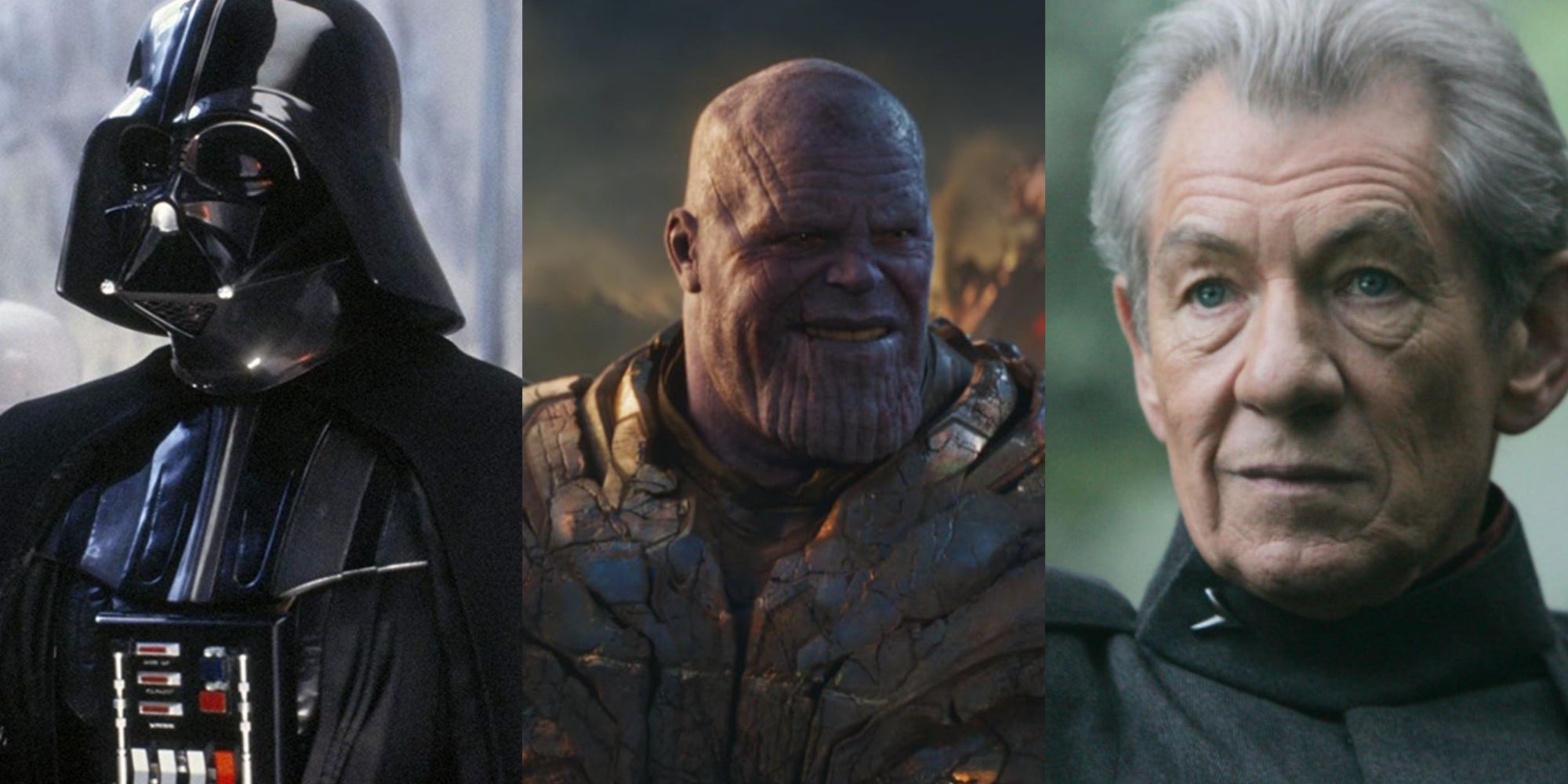 A montage of famous villains, featuring Darth Vader, Thanos and Magneto