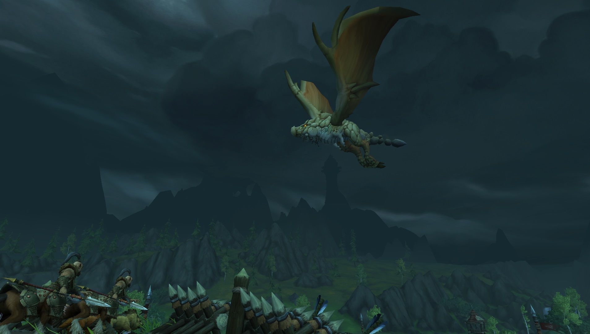 Гранит, первый босс Наступления Нохуда, во время полета в World of Warcraft.