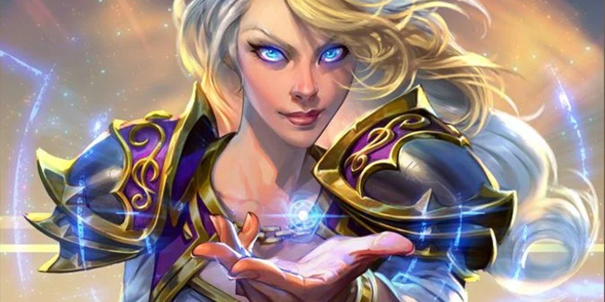 Official art of Jaina Proudmoore, a prominent frost mage in World of Warcraft.