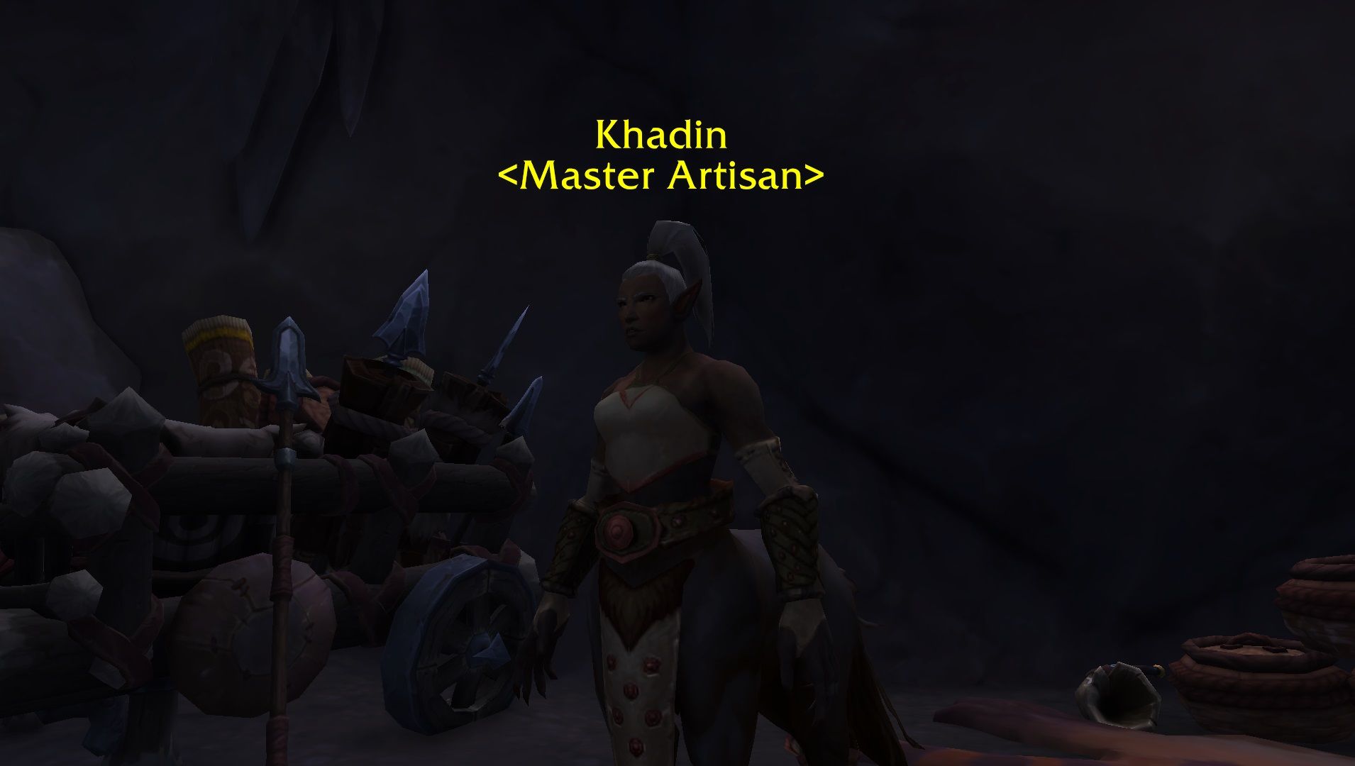 Khadin, the Master Artisan, in Khadin's Cave in World of Warcraft.