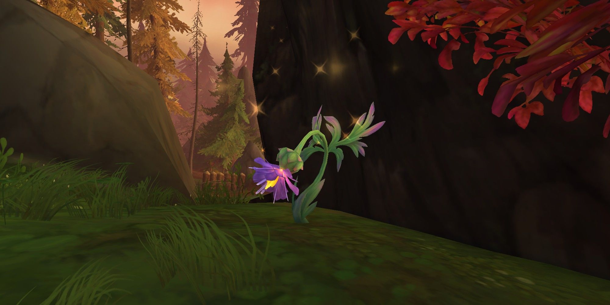Finding a lush hochenblume in The Azure Span in World of Warcraft.