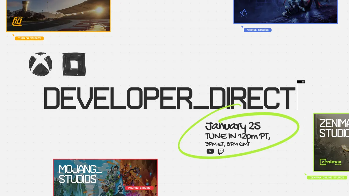 A banner for the upcoming Xbox developer direct.