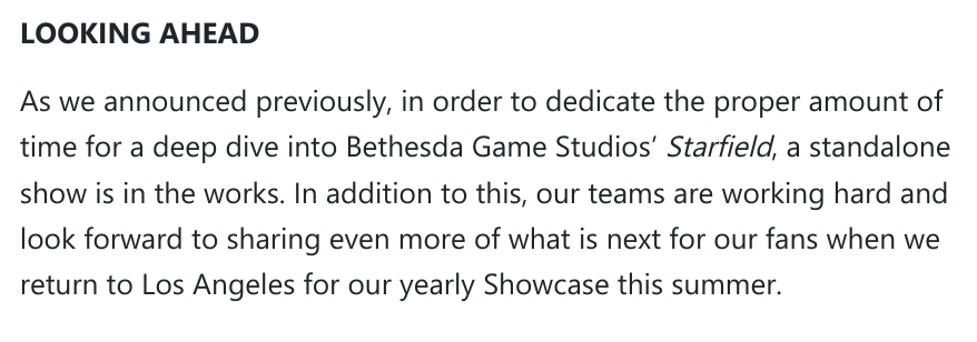 Xbox confirming that it will have a Summer showcase.