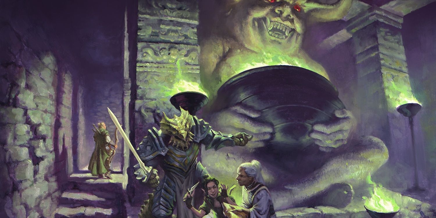 Dungeons & Dragons: In You Find a Cursed Idol by Sidharth Chaturvedi, adventurers argue in front of cursed statue