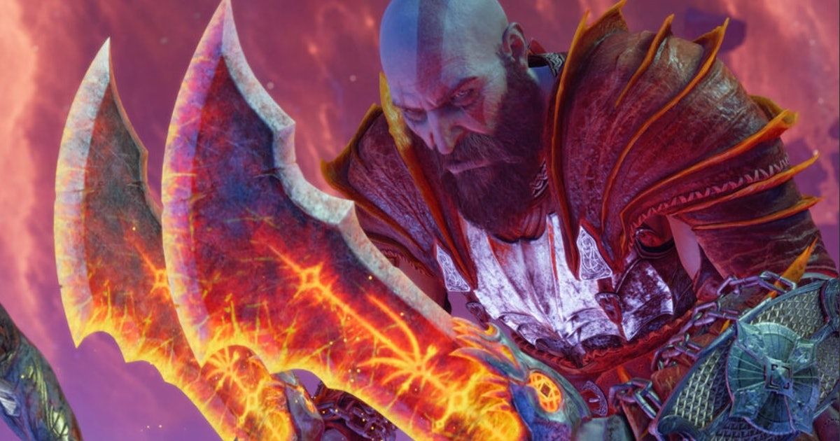 Kratos with the Blades of Chaos in God of War Ragnarok