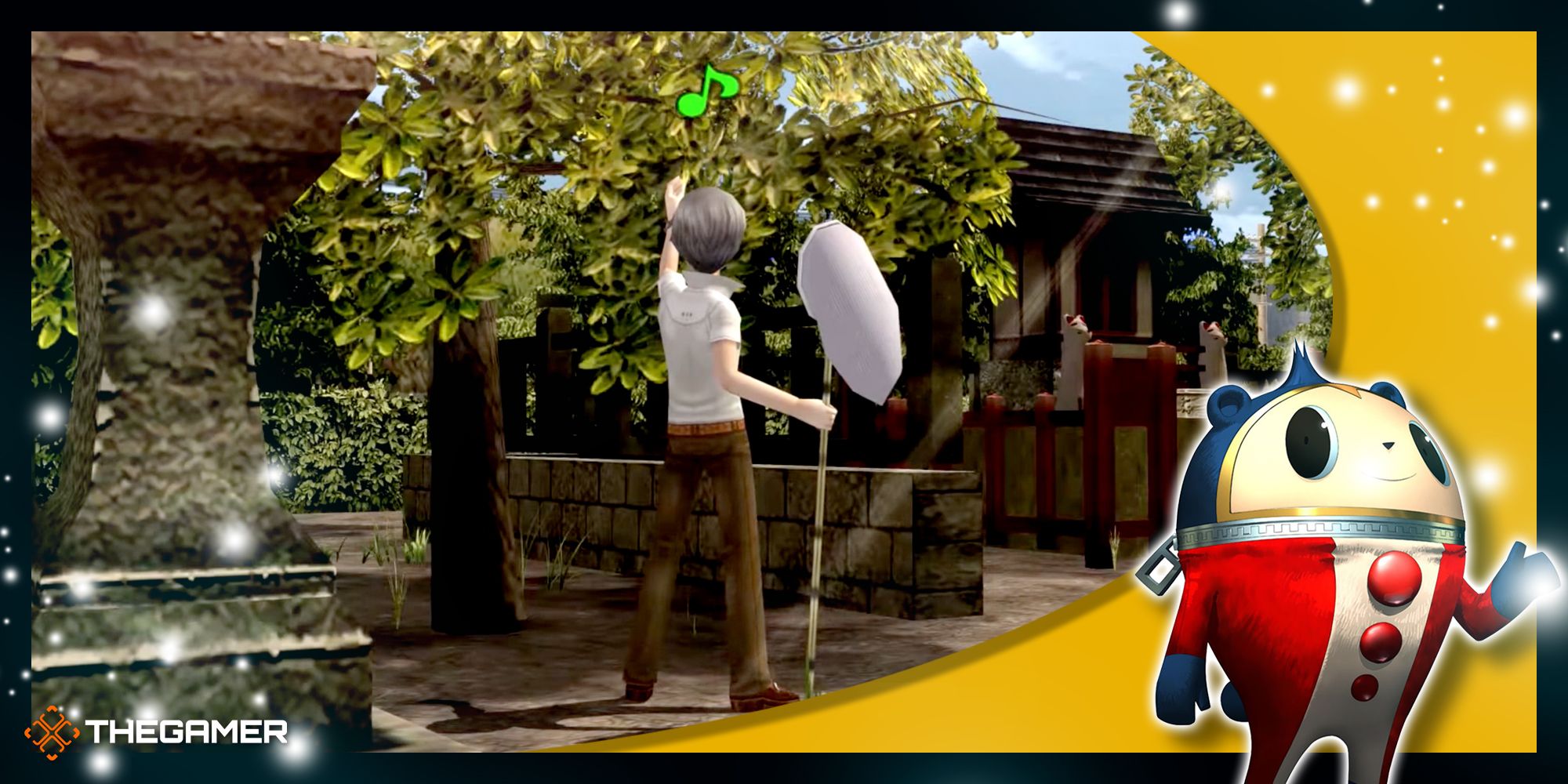 yu successfully catching a bug at tatsuhime shrine in persona 4 golden