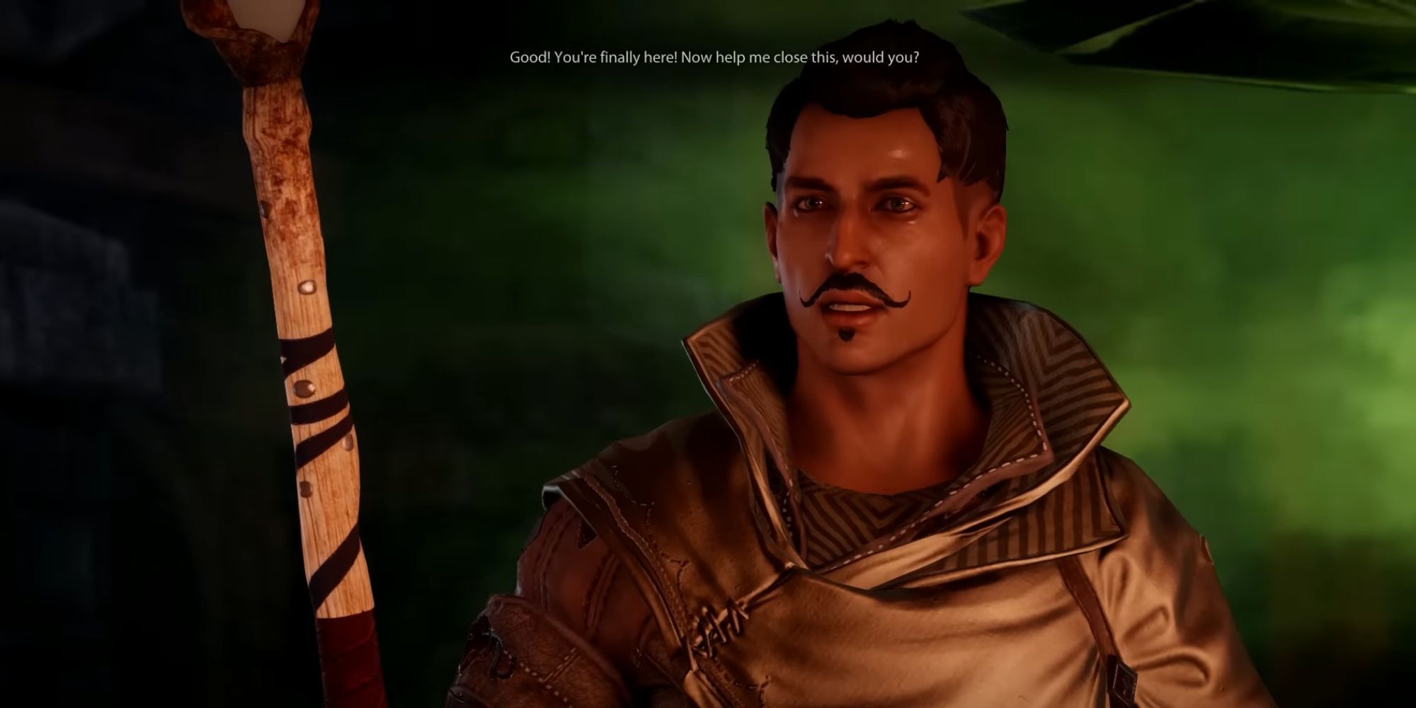 Dorian stands in front of a rift and asks the party to help him close it