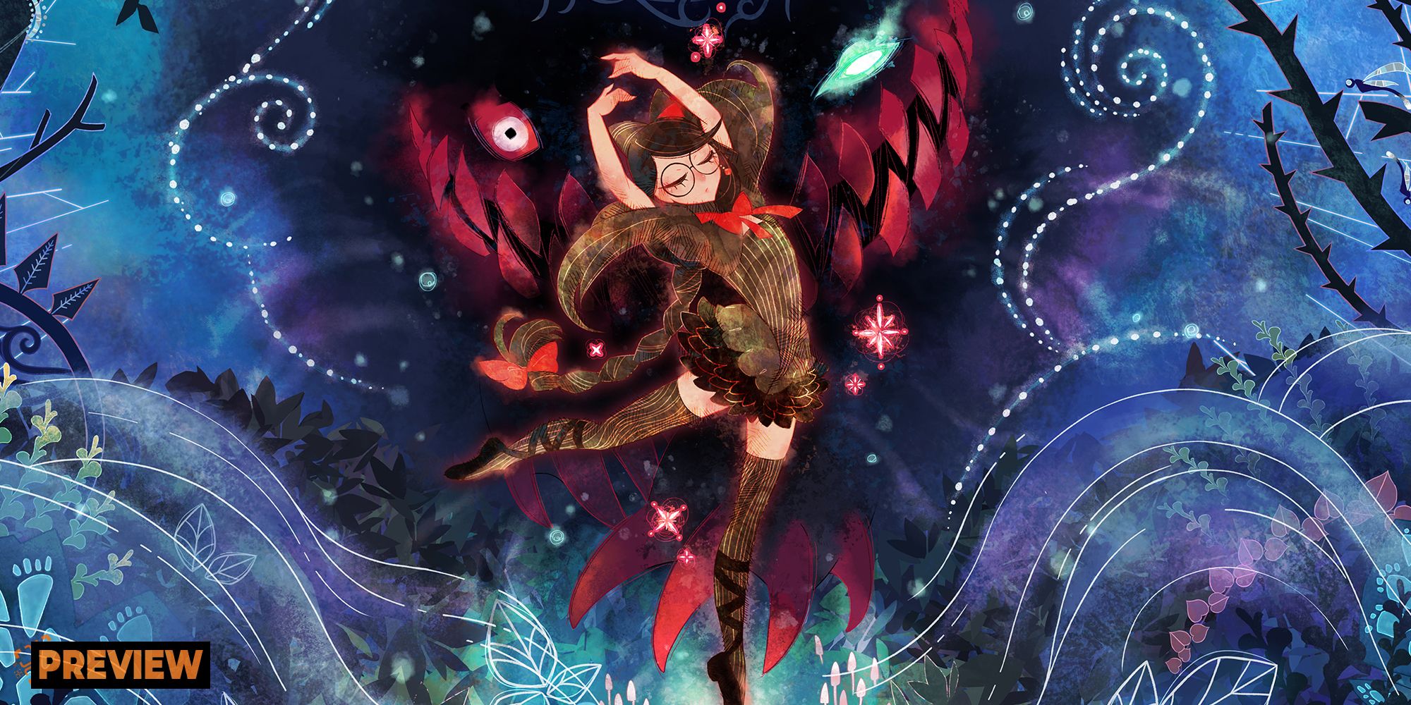 Bayonetta Origins Cereza and the Lost Demon preview, Cereza dancing in storybook art