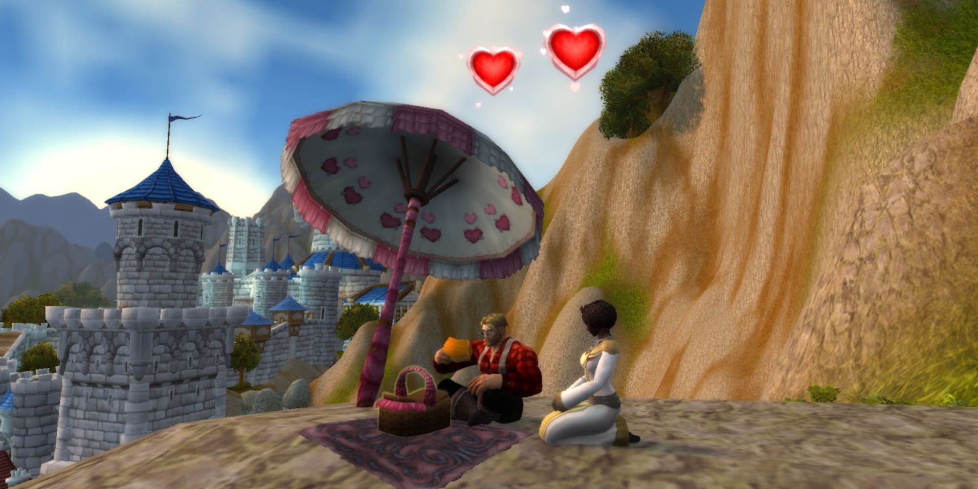 A Male And Female Human Having A Romantic Picnic In Stormwind